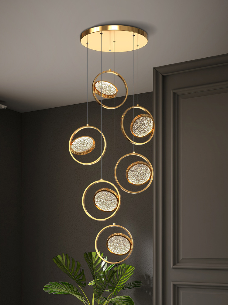 Interior Design Hall - 현대적인 LED 링 샹들리에 인테리어 디자이너