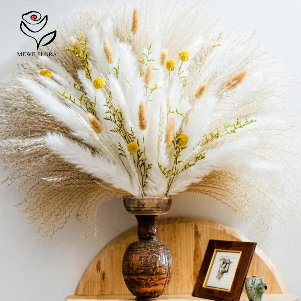 Dried Pampas Bundle - 90개 팜파스 그래스 리드 번들 북유럽