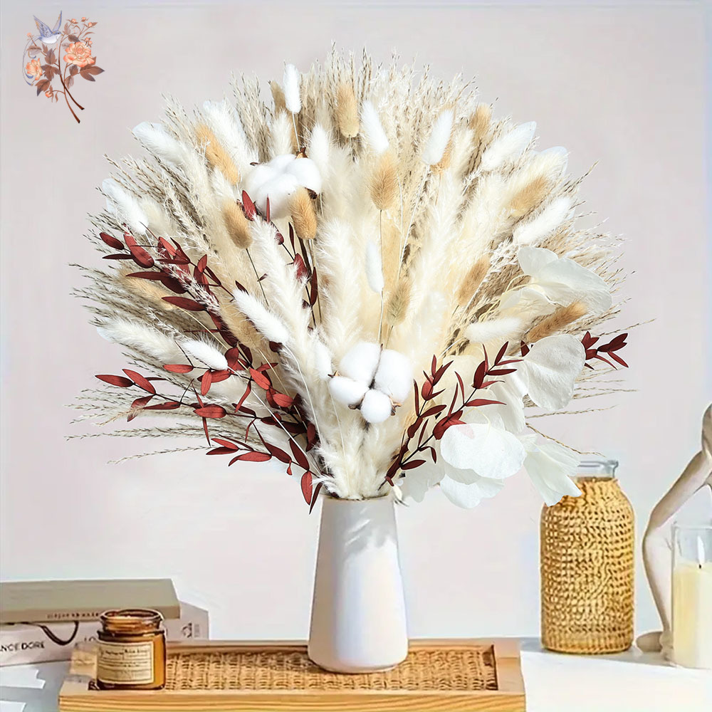 Dried Pampas Bundle - 70개 드라이 팜파스 플라워 부케 천연