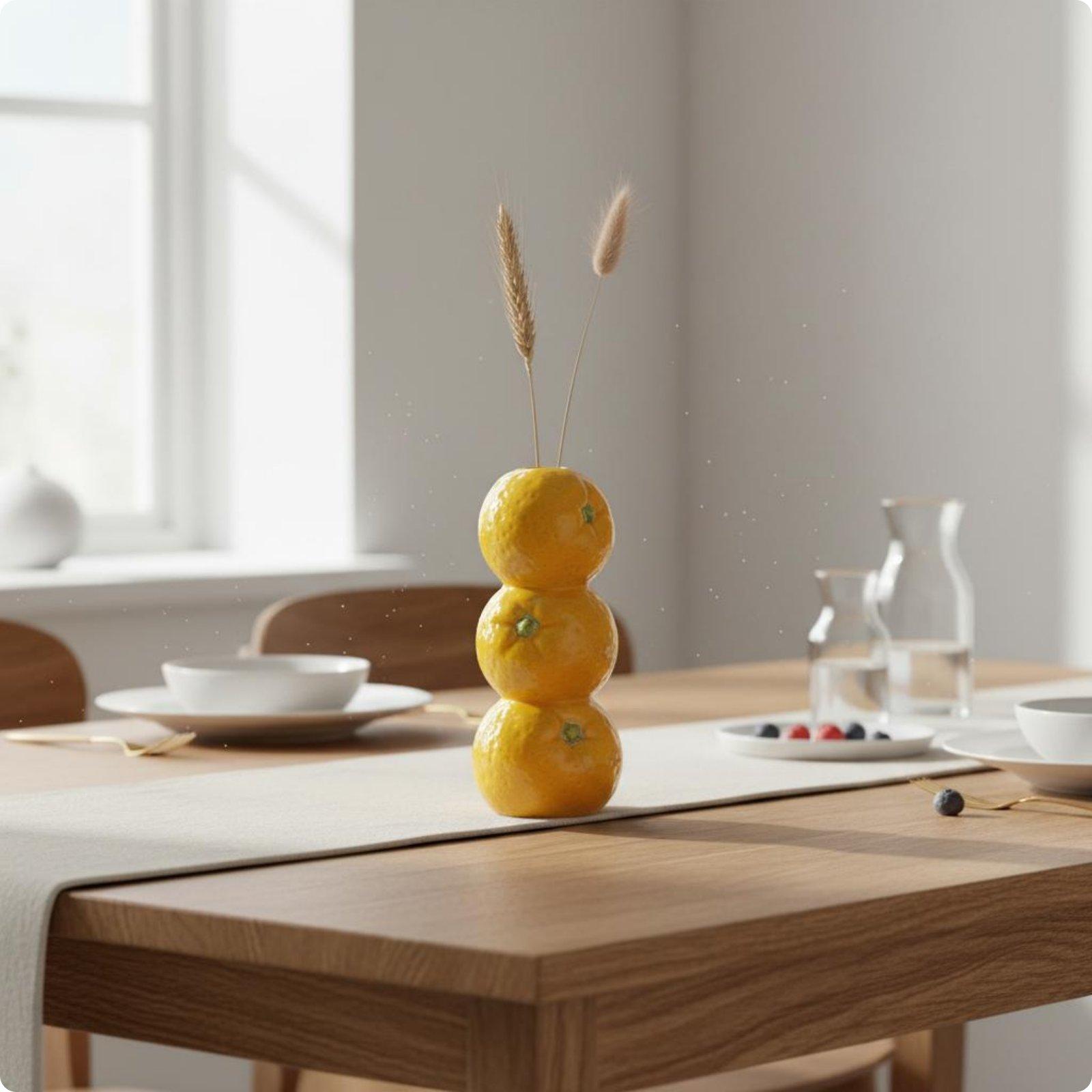 Interior Design Industrial Style - 레몬 디자인의 산업용 스타일 세라믹 꽃병,