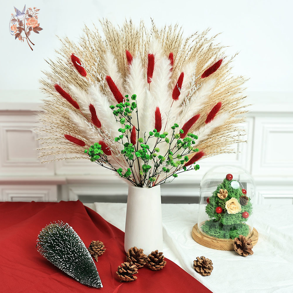 Dried Pampas Bundle - 55개 건조 꽃다발 크리스마스 장식 실내