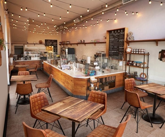 Interior Design Of Cafe - 나무 카페 바 카운터 디자인, 모던