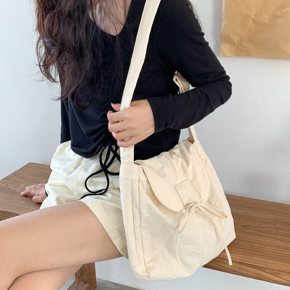 한국 스타일 플랩 나일론 보우 크로스백 대용량 니치 디 - Interior Design Style 리뷰 및 가격