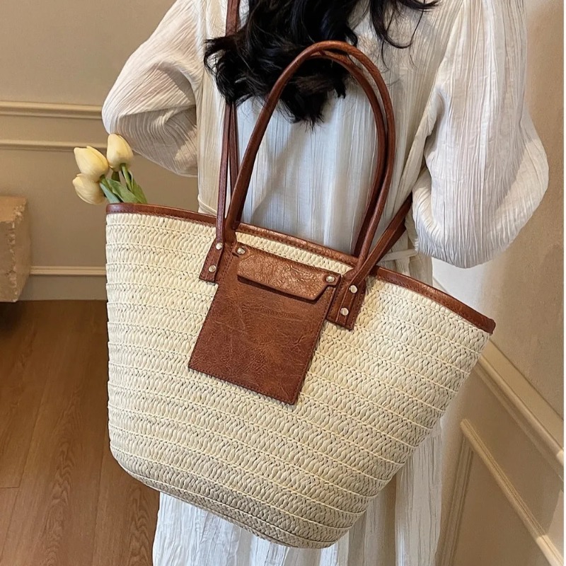 손으로 짠 라피아 원형 라탄 소재의 빈티지 스타일 보헤 - Interior Design Style 리뷰 및 가격