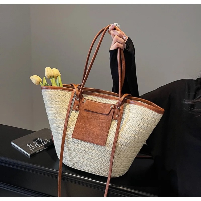 손으로 짠 라피아 원형 라탄 소재의 빈티지 스타일 보헤 - Interior Design Style 리뷰 및 가격