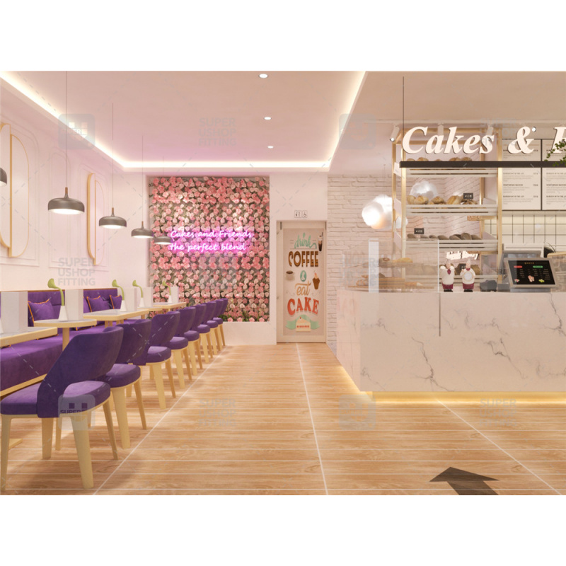 맞춤형 디자인의 스위트 버블티 가게 인테리어, 나무 카 - Interior Design Of Cafe 리뷰 및 가격