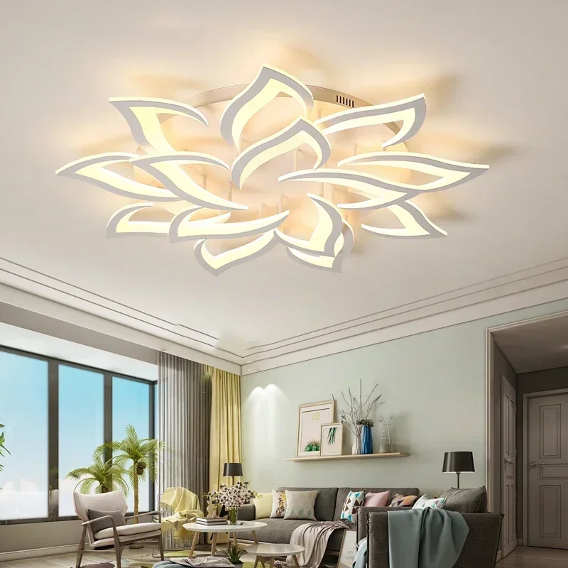 디자이너 LED 꽃잎 샹들리에, 거실 침실 주방 모던  - Interior Design Remote 리뷰 및 가격