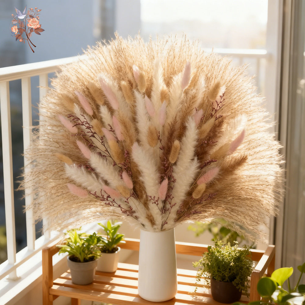 푹신한 팜파스 토끼 꼬리풀 핑크색 드라이 플라워 묶음  - Dried Pampas Bundle 리뷰 및 가격